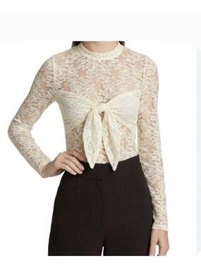 Toccin Giselle Tie Front Bodysuit in Ivory L
